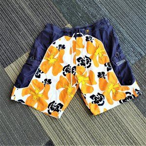 Board Shorts Walking shorts Hibiscus Navy Orange